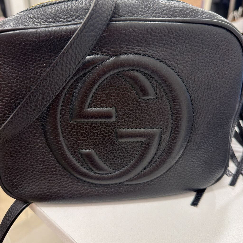 Black Leather Disco Bag