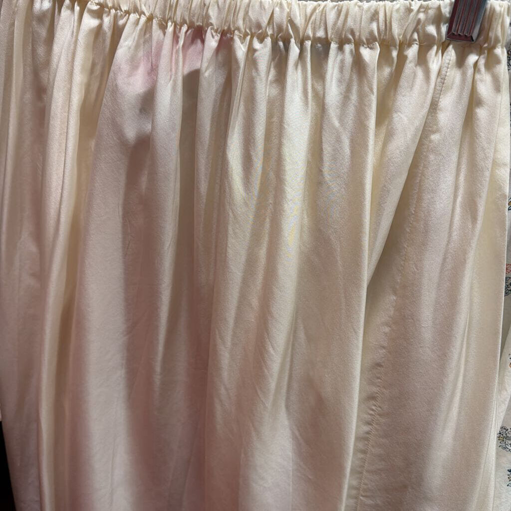 Cream Silk Slip Skirt