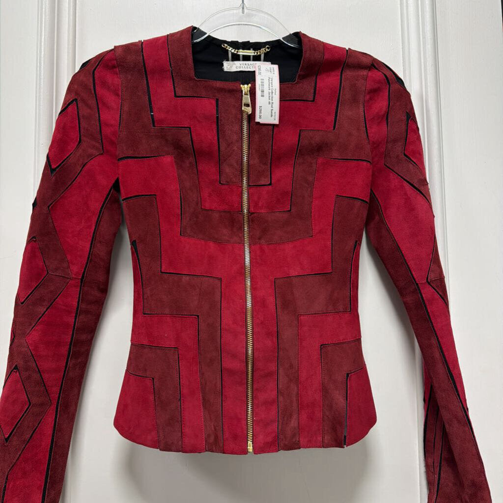Red Suede Patchwork Jacket