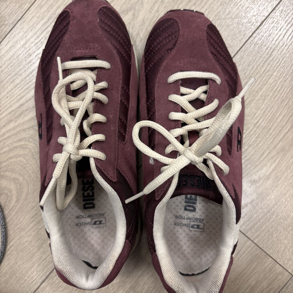 Maroon Suede/Mesh Sneaker