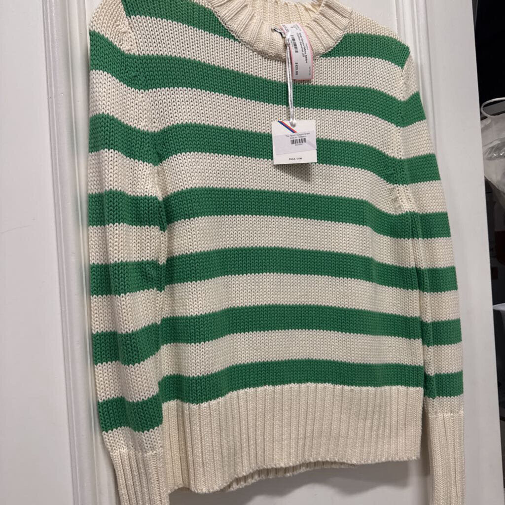 Green/White Stripe Cotton Sweater