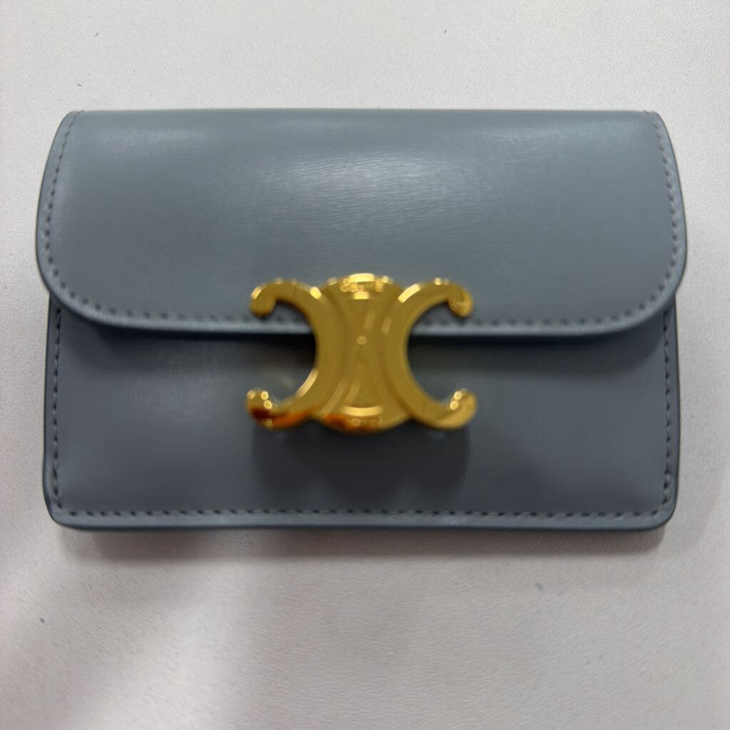Lt Blue Triomphe Flap Card Holder