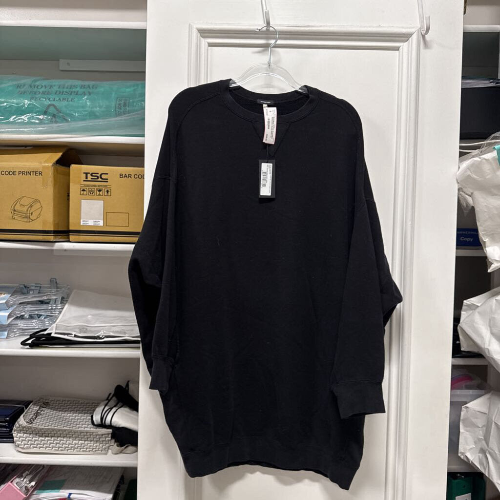 Black Cotton Oversided Sweatshirt Dress (NWT)
