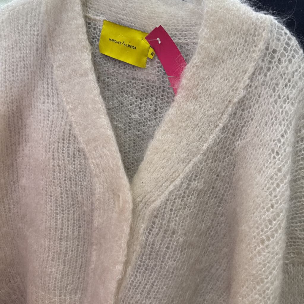 Cream Mohair Blend Cardigan