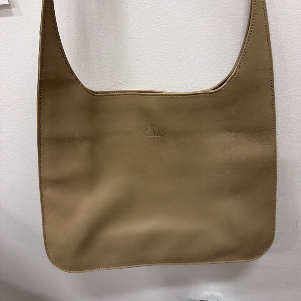 Beige Leather Shoulder Bag