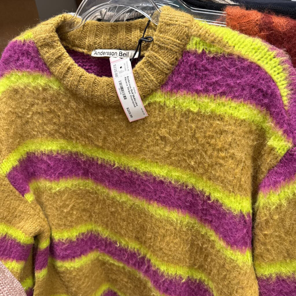 Multicolor Alpaca Stripe Oversized Sweate (NWT)