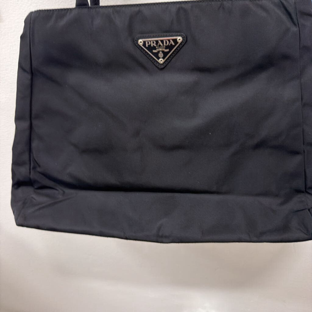 Black Nylon Top Handle Bag