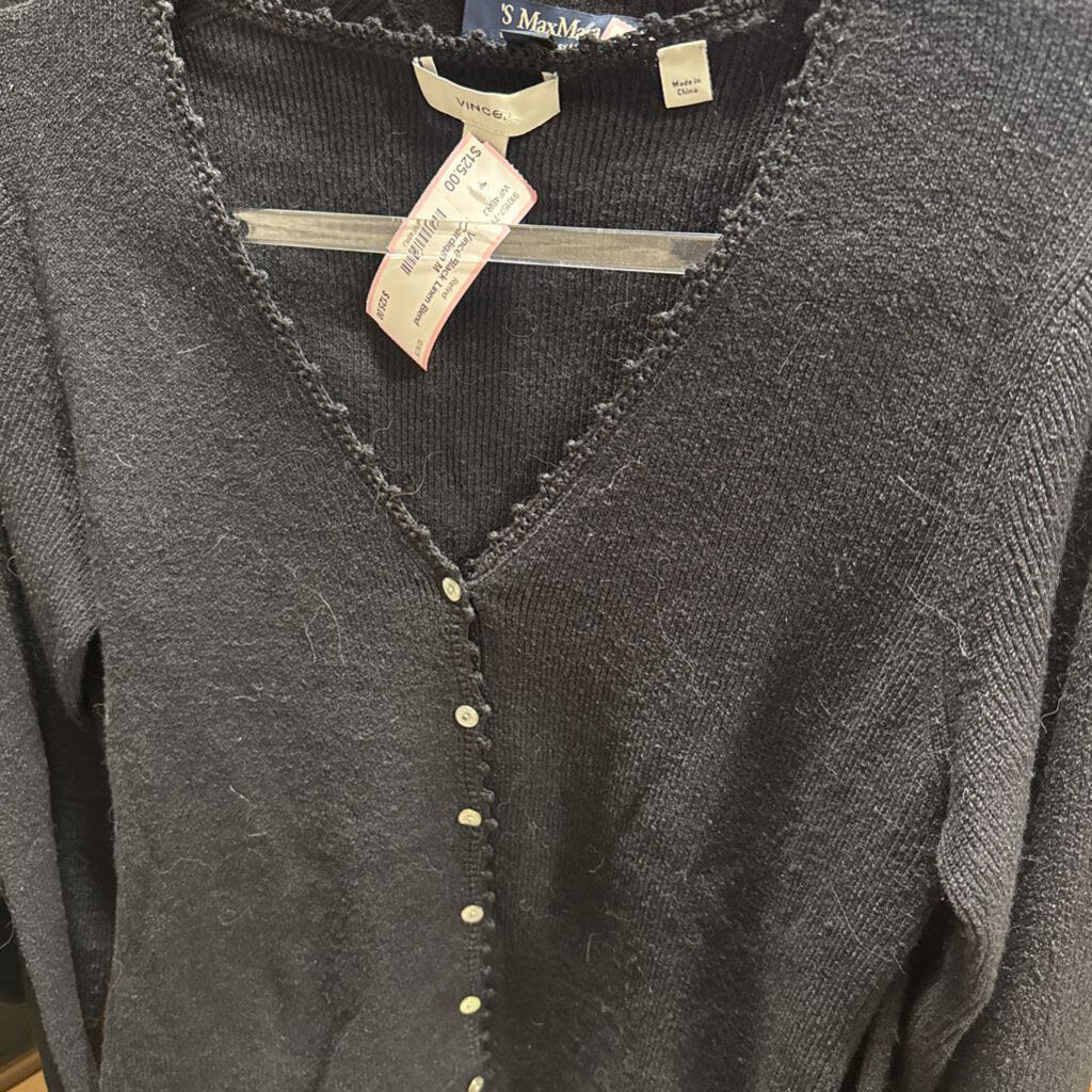 Black Linen Blend Cardigan