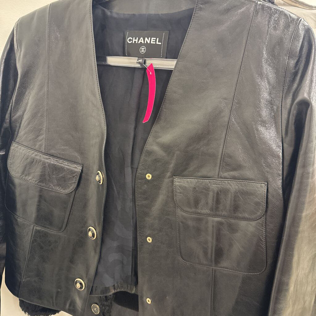 2024 Paris-Manchester Black Lambskin Jacket