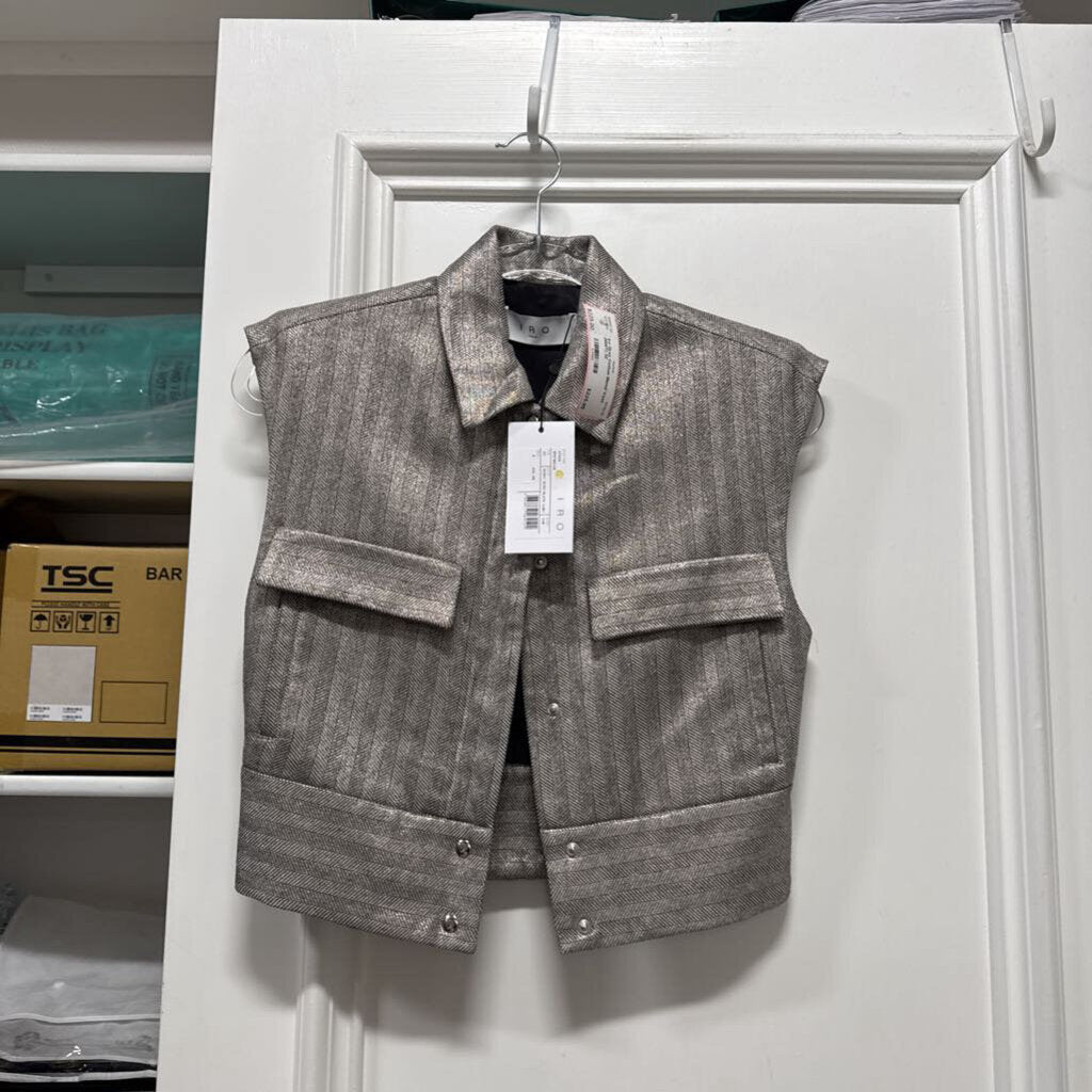 Gray Cotton Blend Vest (NWT)