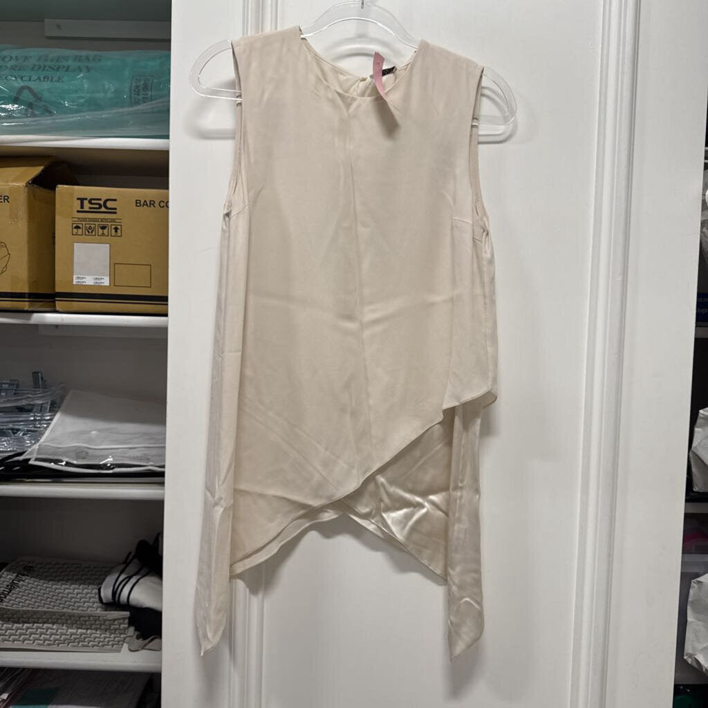 Cream Silk Asymmetrical Tank