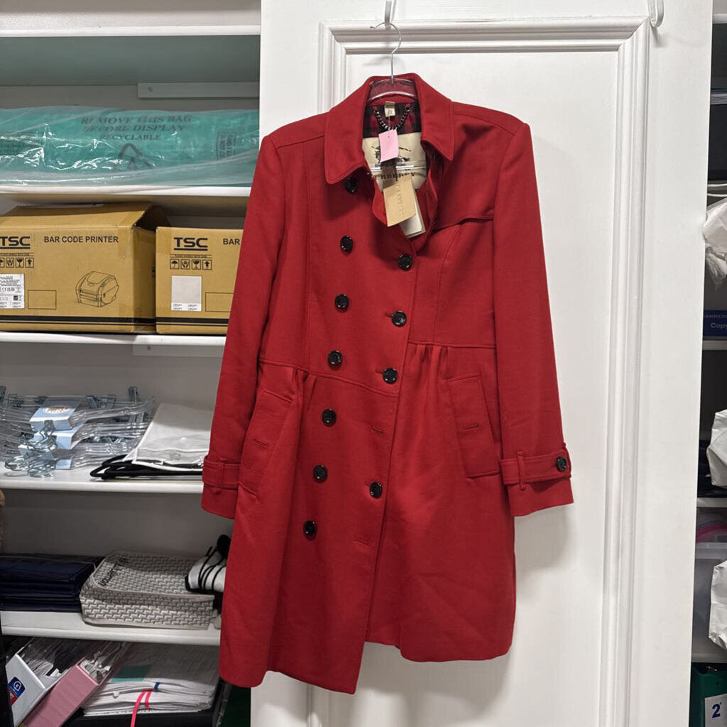 Red Wool Blend Double Breasted Coat (NWT)