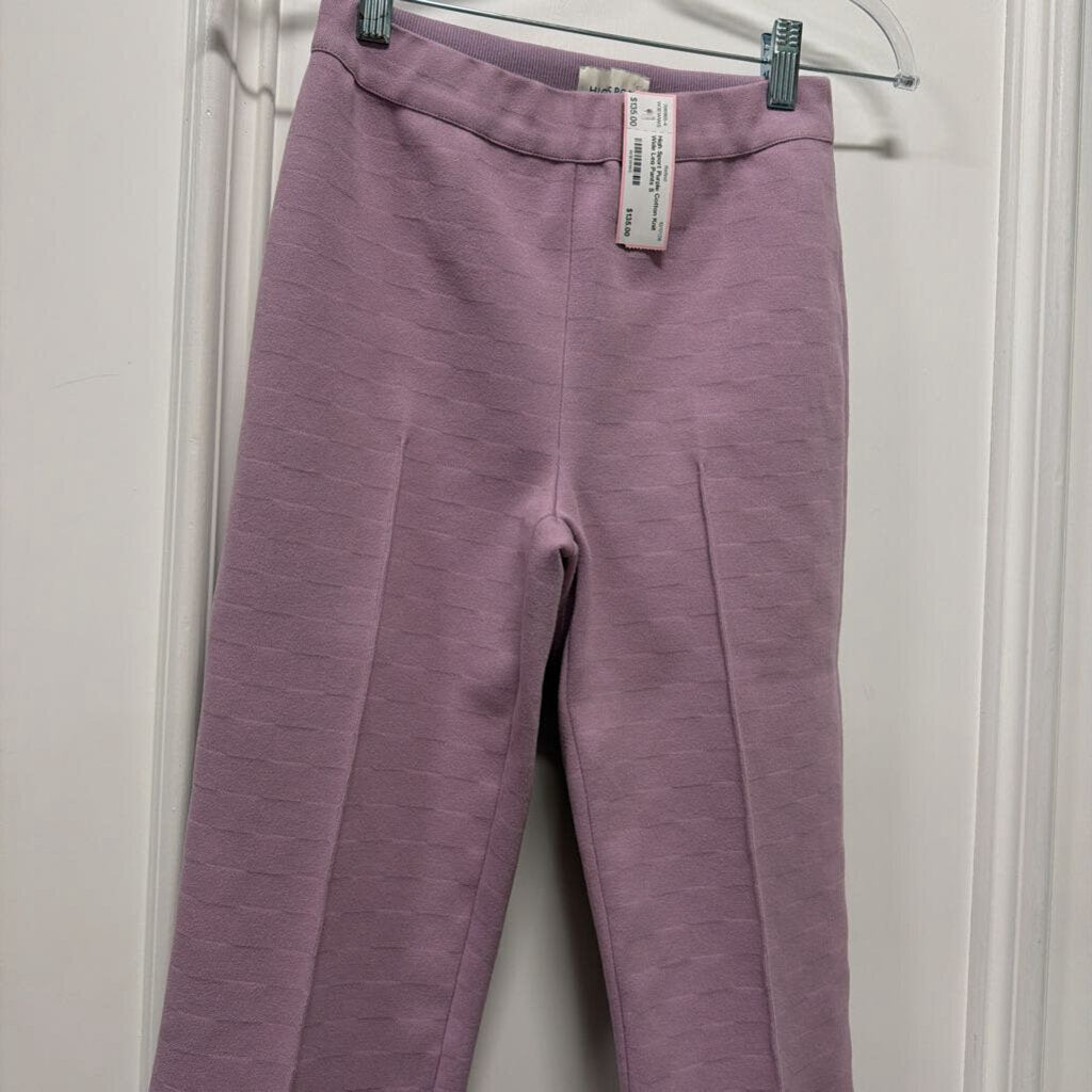 Purple Cotton Knit Wide Leg Pants