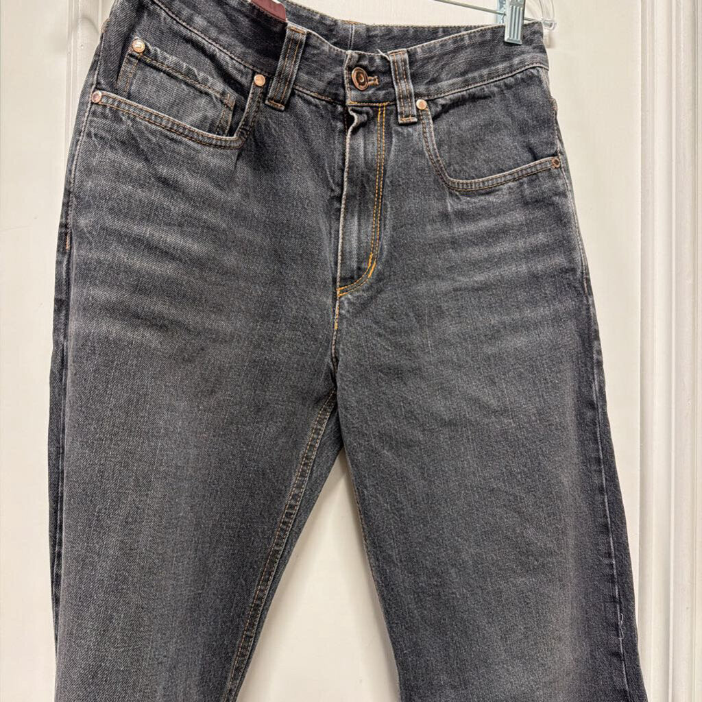 Black Washed Wide Leg Jeans