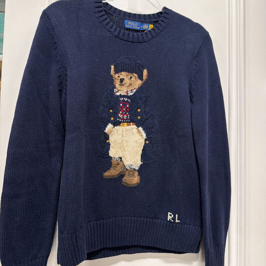 Wool/Cotton Navy Blue Polo Bear Sweater