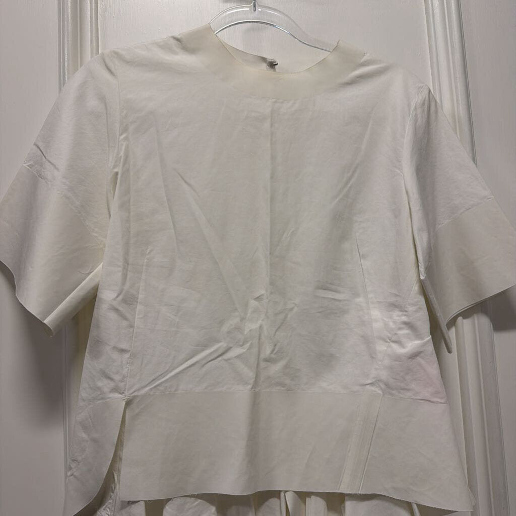 White Cotton Peplum Top (NWT 1350)