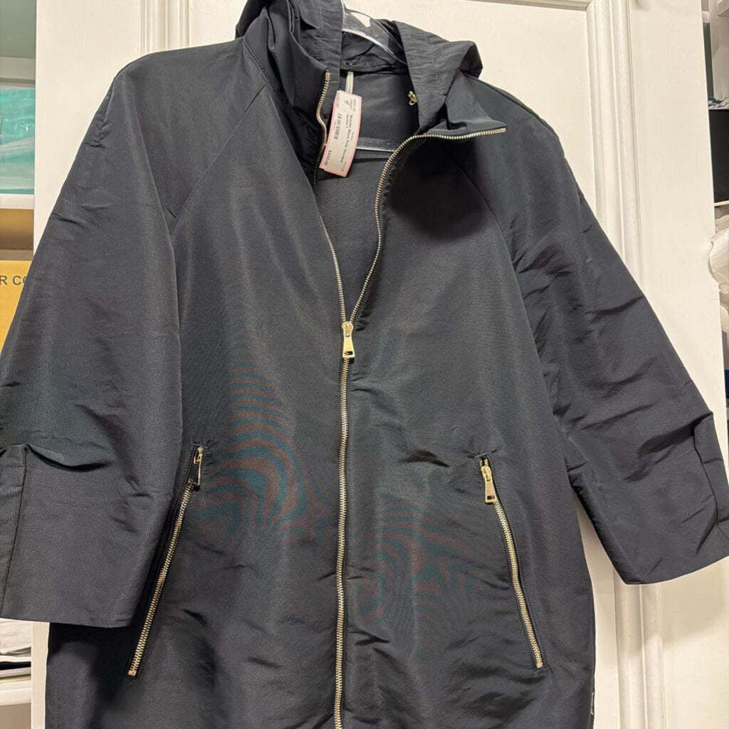 Black Poly Hooded Jacket