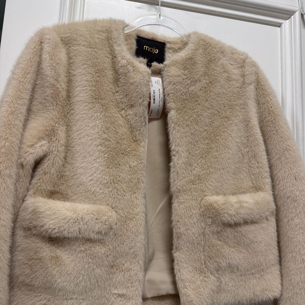 Beige Faux Fur Jacket