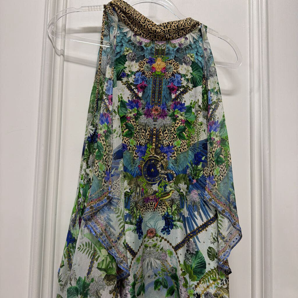Multicolor Floral/Leopard Silk Mini Dress (NWT)