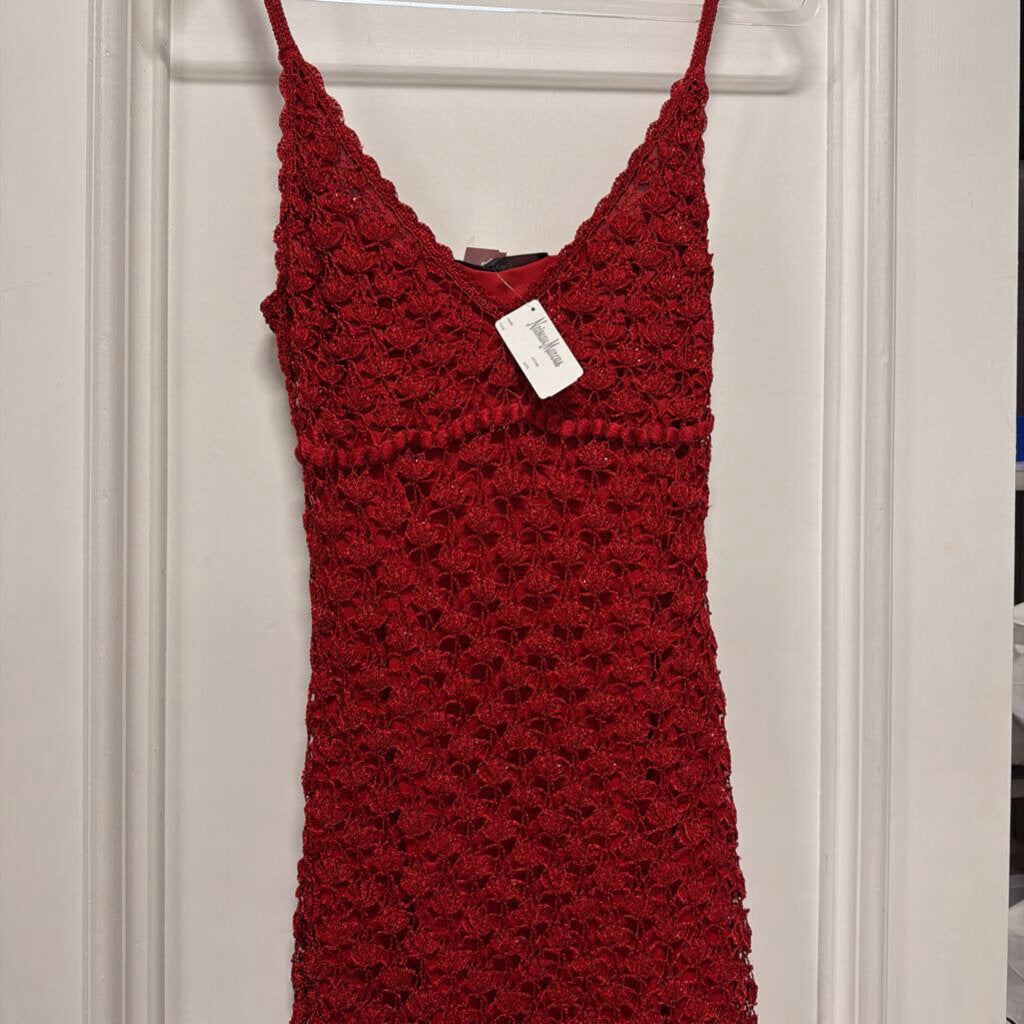 Red Rayon/Poly Crochet Dress (NWT)