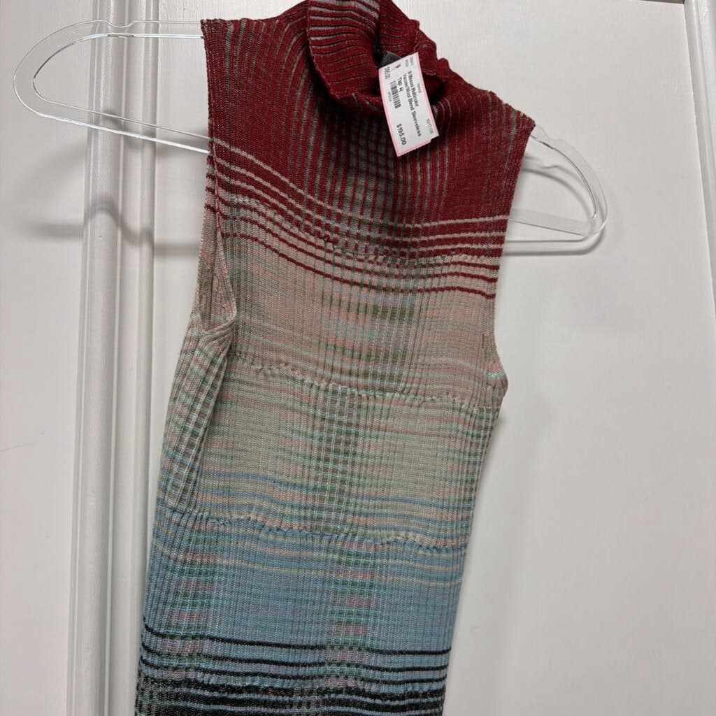 Multicolor Viscose/Wool Blend Sleeveless Top