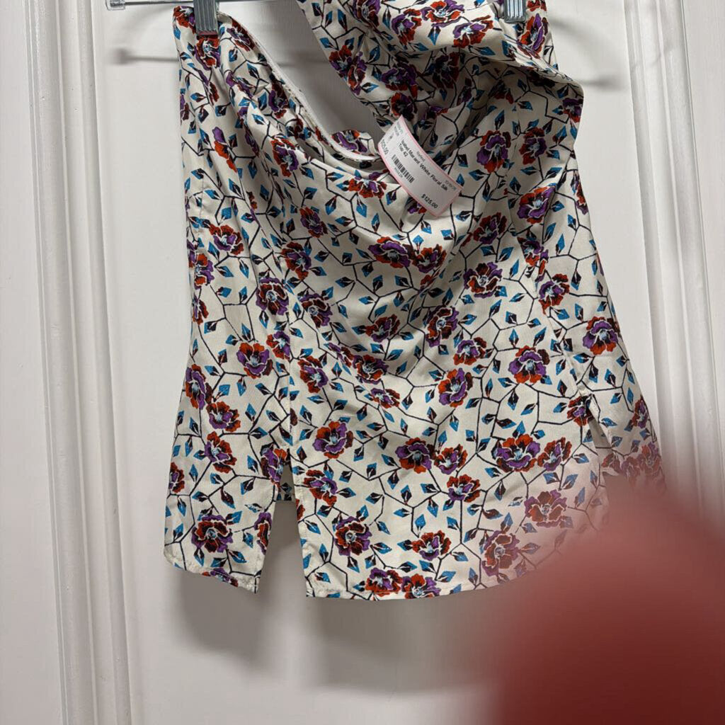White Floral Silk Top