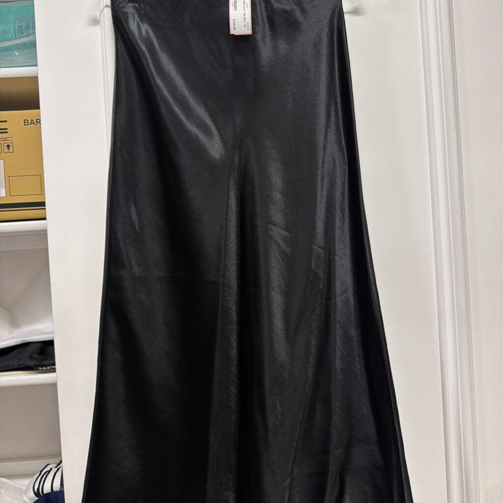 Black Satin Slip Skirt