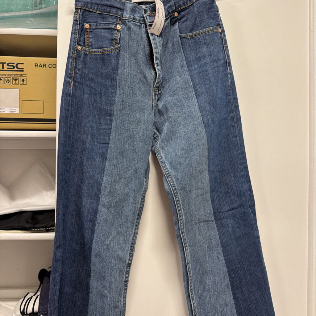 Blue Paneled Jeans