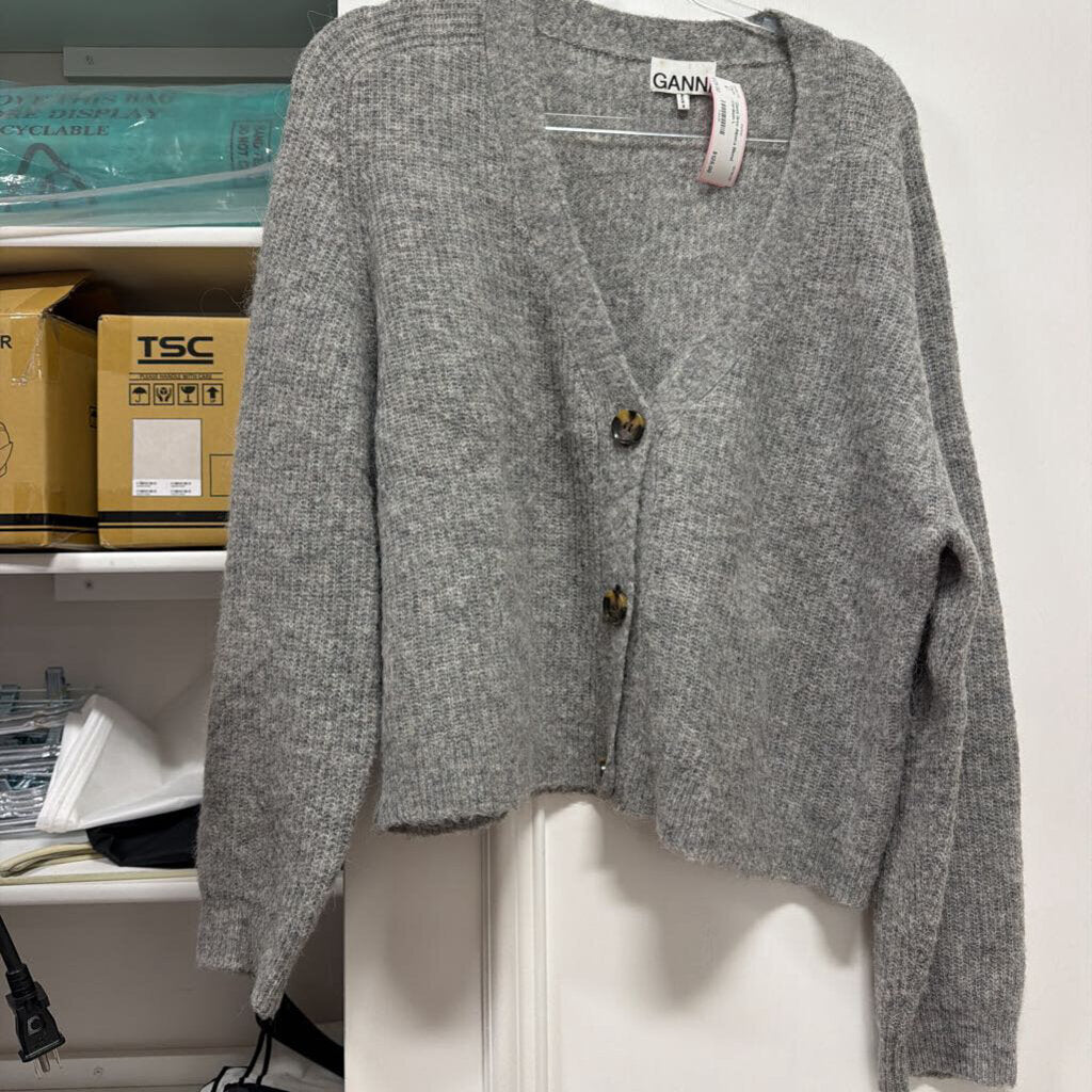 Grey Alpaca Blend Cardigan