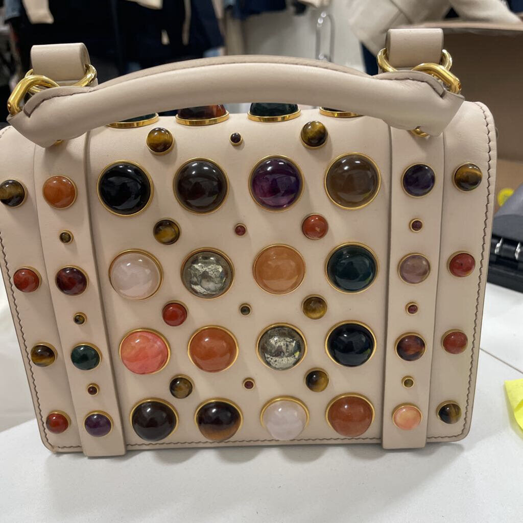 Ora Semi Precious Stone Leather Top Handle(est 8900)