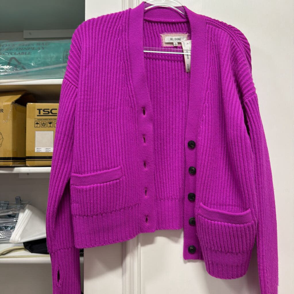 Fuschia Wool/Cashmere Cardigan