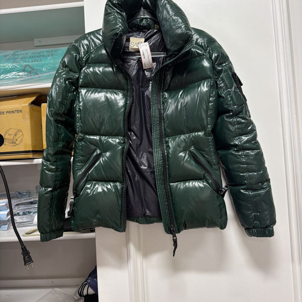 Green Quilted Down Coat