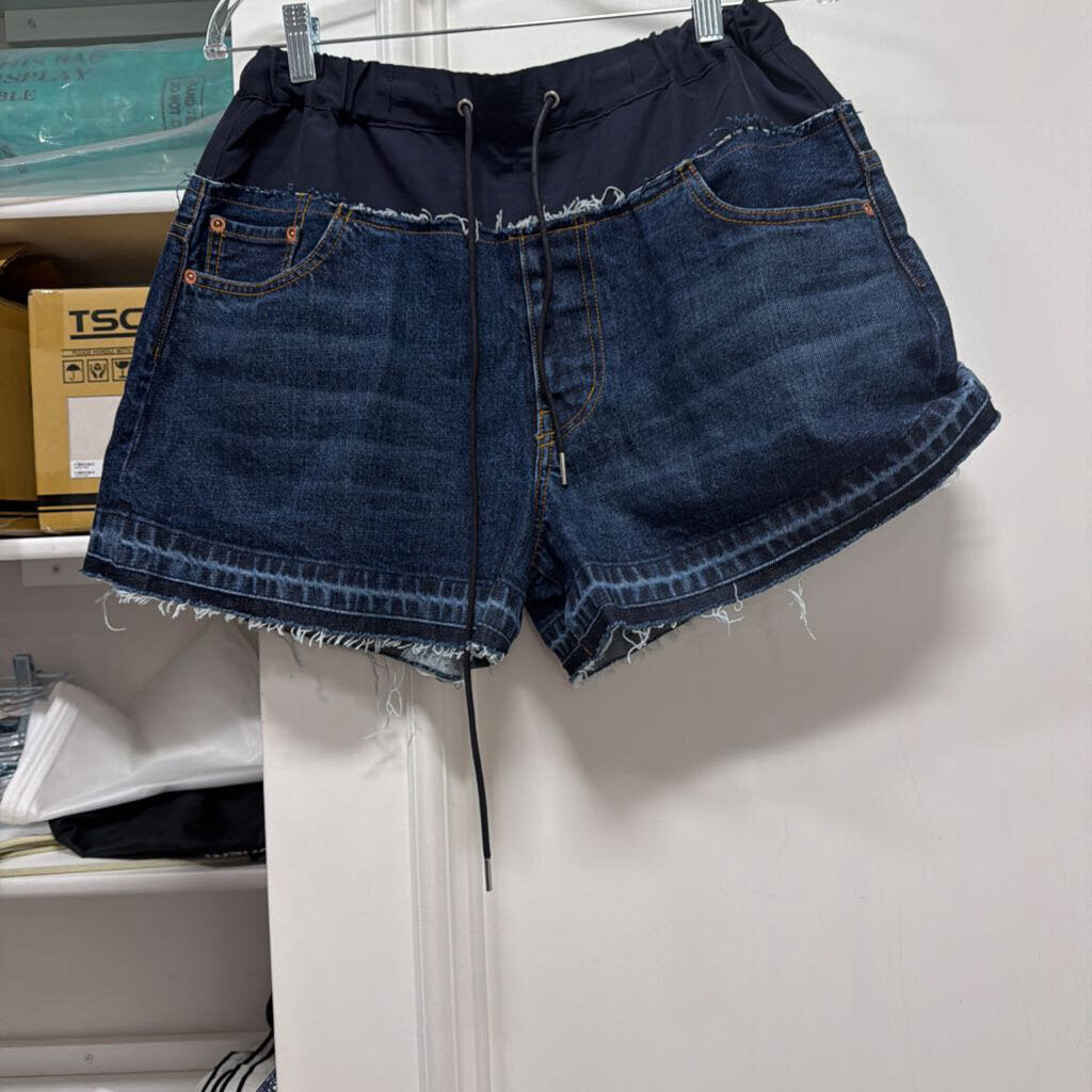 Denim Layered-Effect Shorts