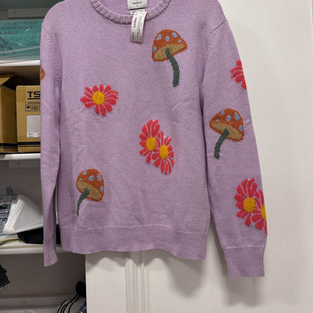 Purple Cashmere Printed Sweater (est 1100)