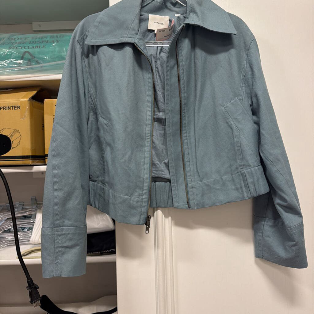 Teal Cotton/Nylon Jacket