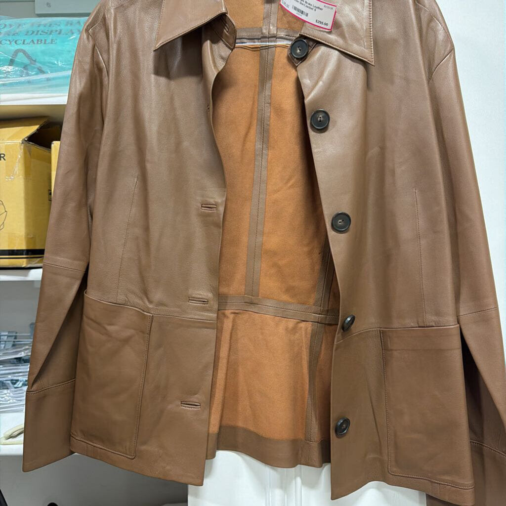 Dark Broke Leather Button Shirt/Jacket