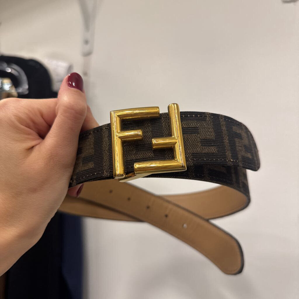 Fendi Brown Monogram Belt, n/a