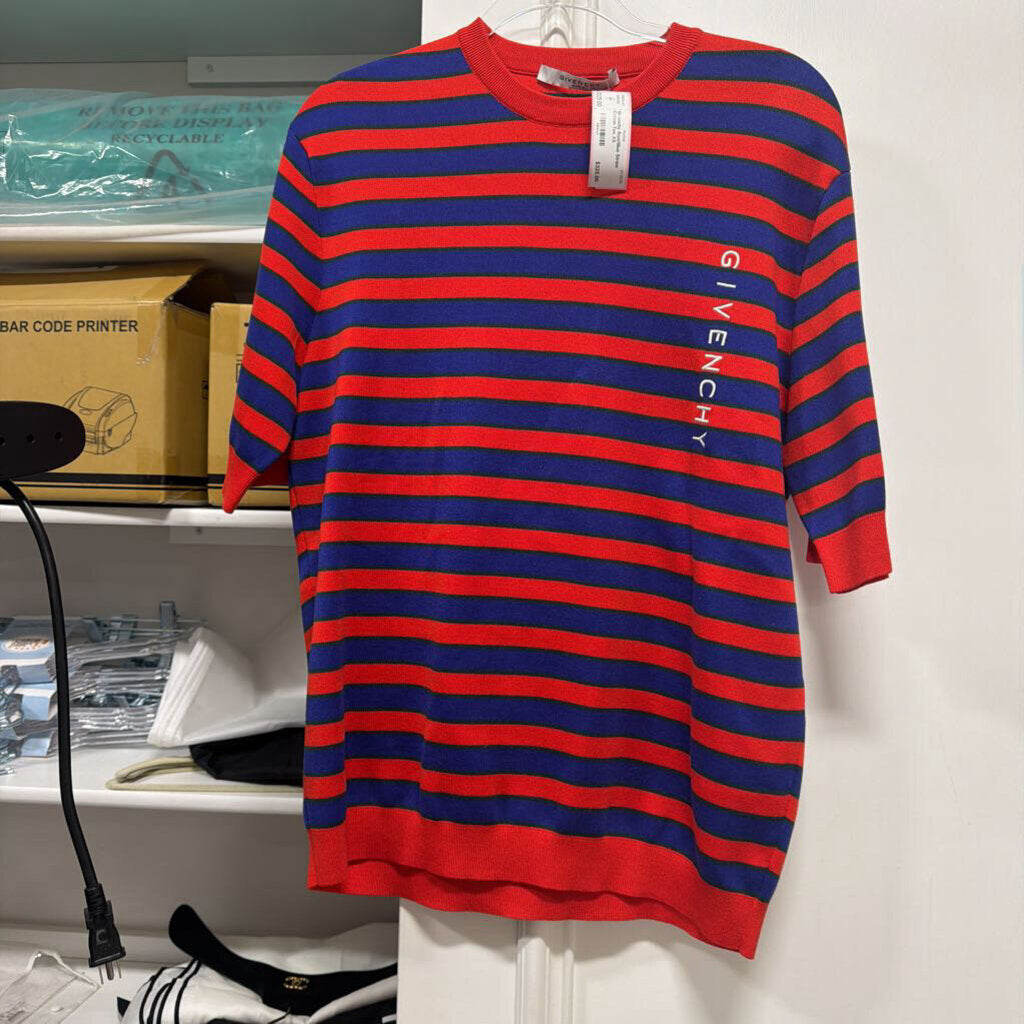 Red/Blue Stripe Cotton Tee