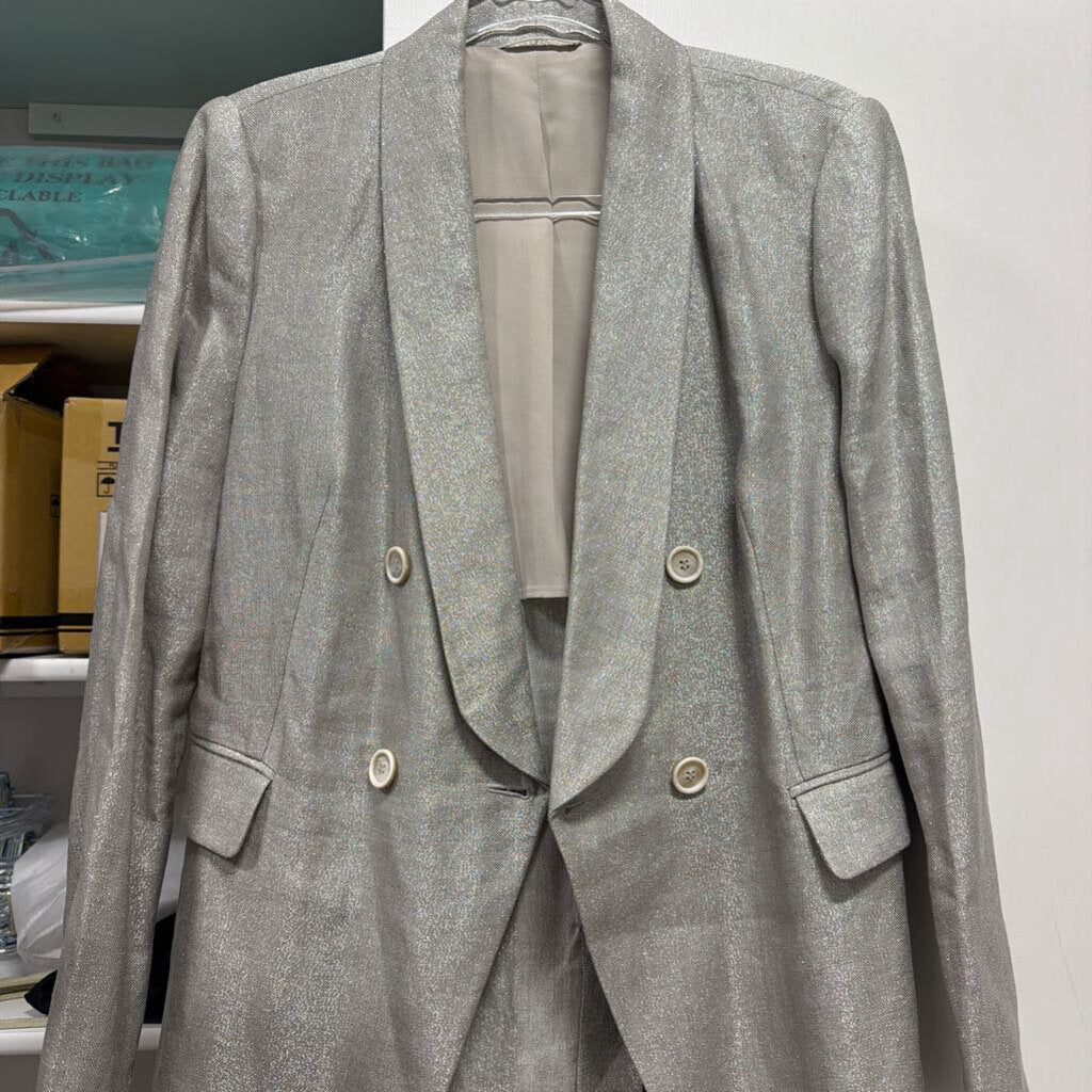 Silver Linen Blazer