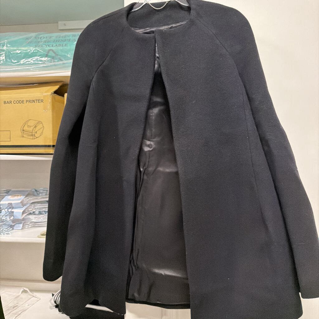 Black Wool Bell Sleeve Jacket