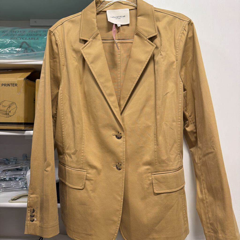 Beige Cotton Blend Blazer