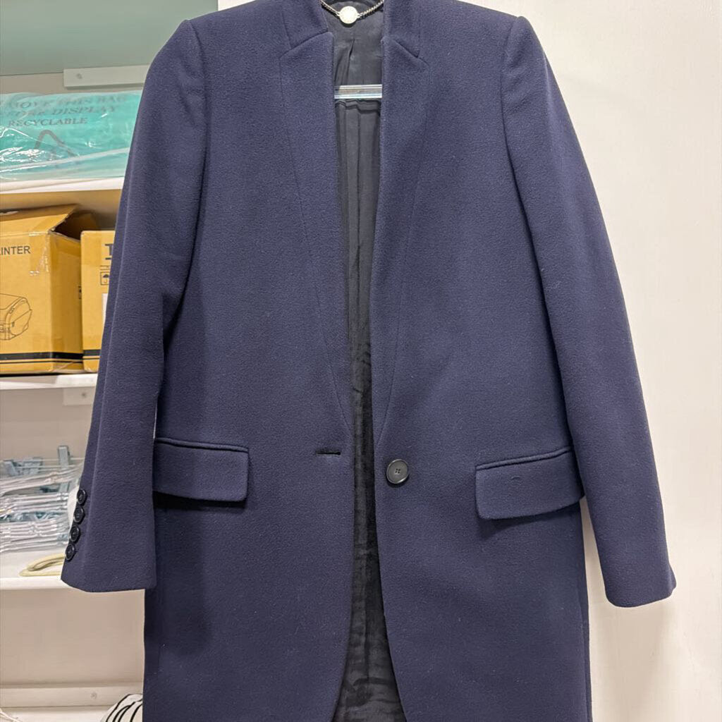 Navy Wool Blend Coat