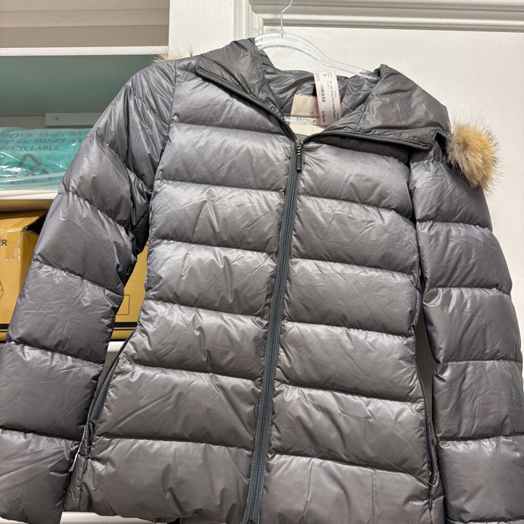 Gray Fur Lined Puffer Coat