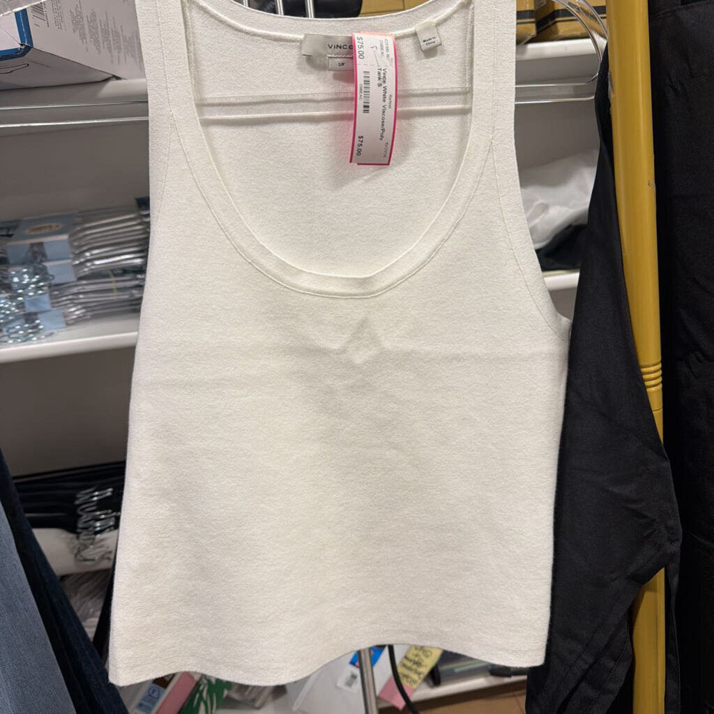 White Viscose/Poly Tank