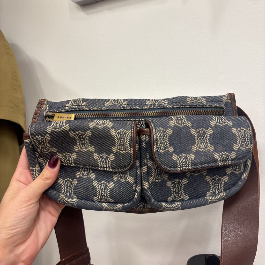 Denim Triomphe Belt Bag (as is Strap)