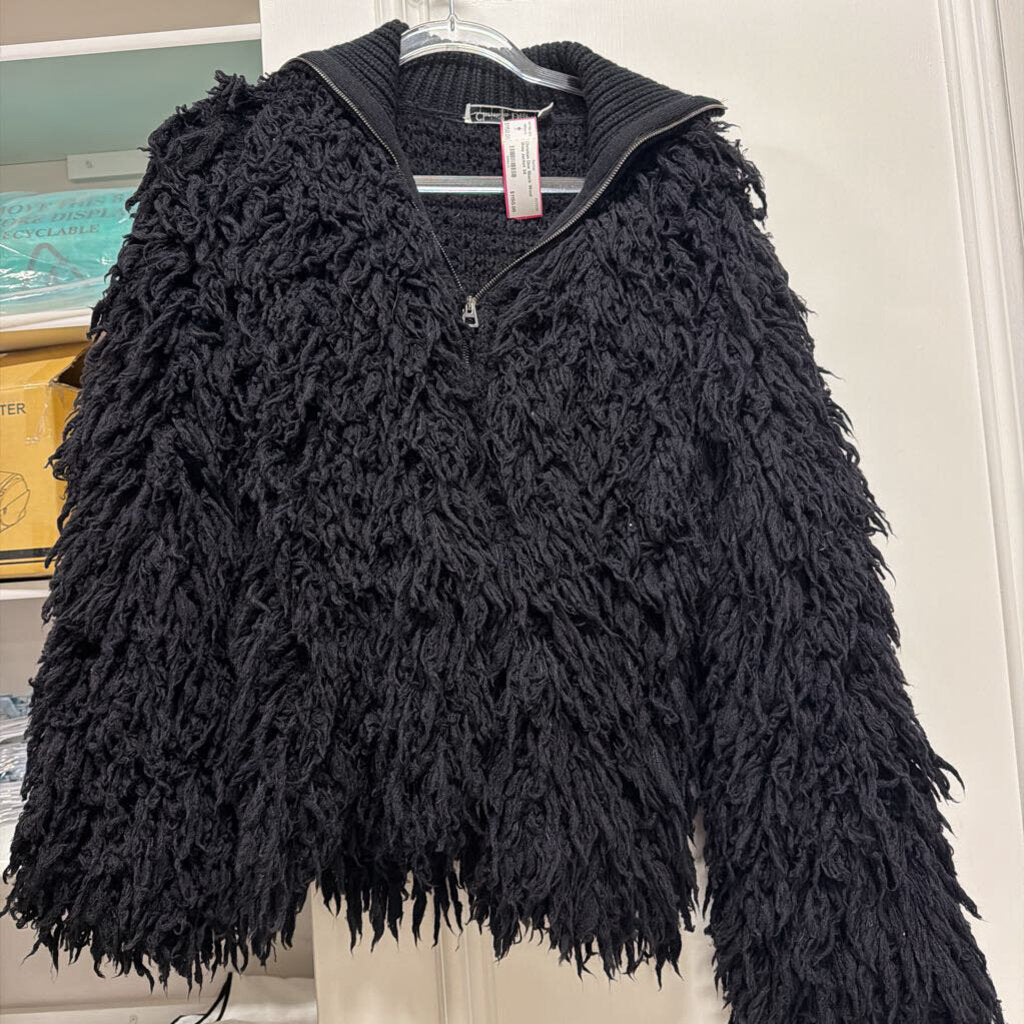 Black Wool Shag Jacket