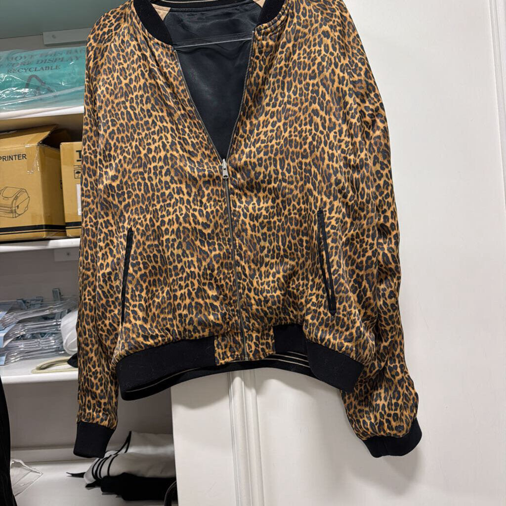 Animal Print Viscose Bomber Jacket