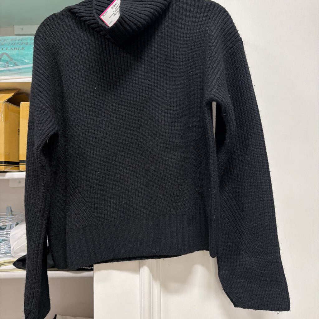 Black Wool/Cashmere Turtleneck Sweater