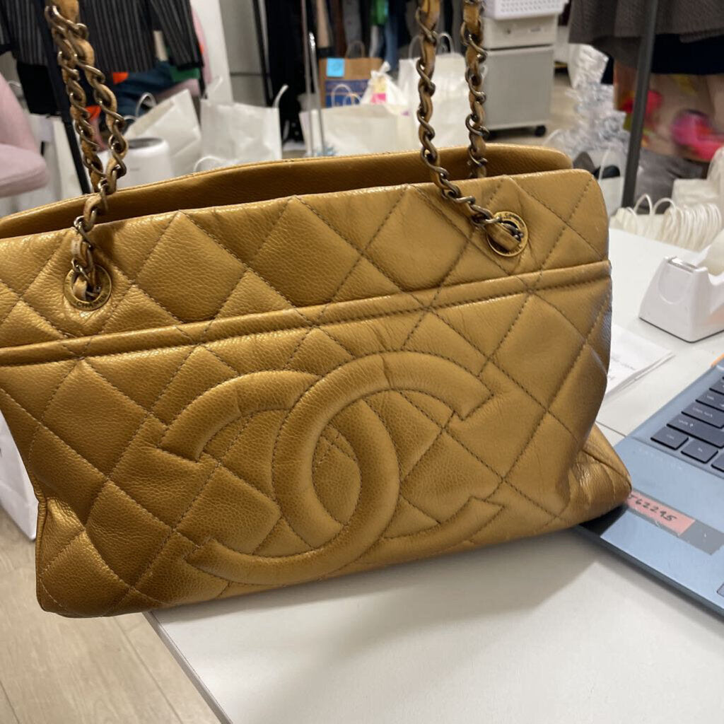 Gold Leather Timeless Tote