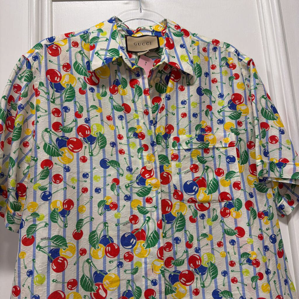 Multicolor Cotton Cherry Print Shirt